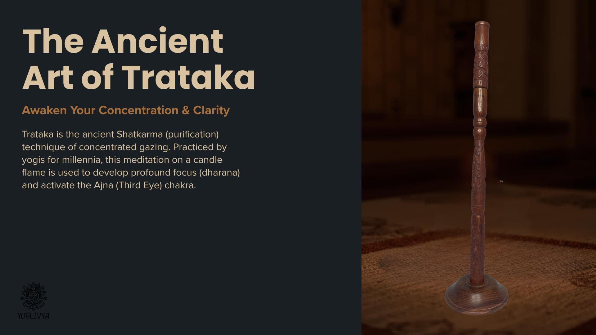 Trataka Stand Wooden detailed view 1